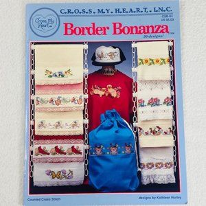 Cross My Heart Border Bonanza Counted Cross Stitch Book - Vtg. 1994